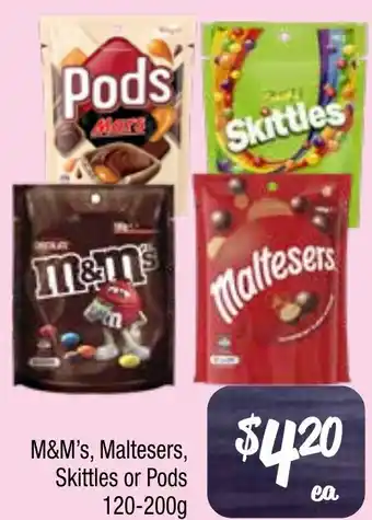 Farmer Jack's M&M's, Maltesers, Skittles or Pods offer