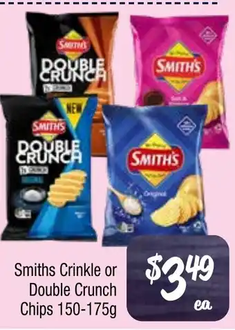 Farmer Jack's Smiths Crinkle or Double Crunch Chips offer