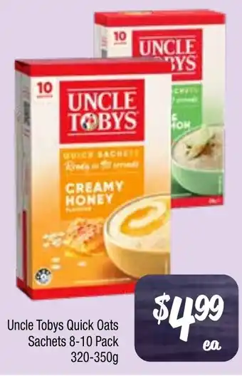 Farmer Jack's Uncle Tobys Quick Oats Sachets offer