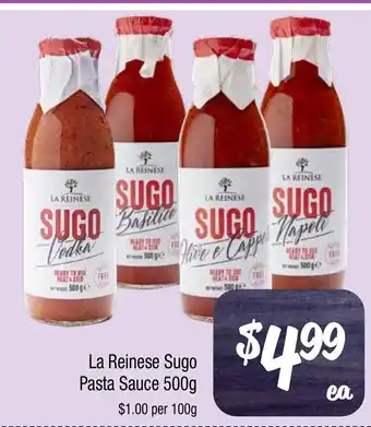 Farmer Jack's La reinese sugo pasta sauce offer