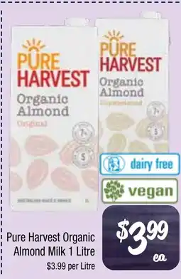 Farmer Jack's Pure harvest organic almond milk offer