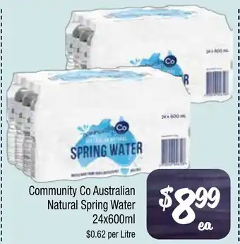 Farmer Jack's Community co australian natural spring water offer