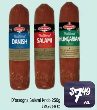 Farmer Jack's D'orsogna salami knob offer