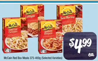 Farmer Jack's Mccain red box meals offer