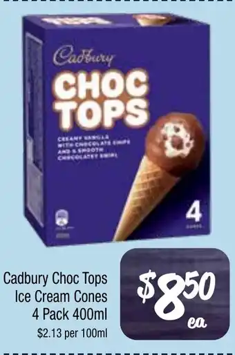 Farmer Jack's Cadbury choc tops ice cream cones offer