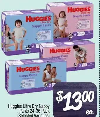 Farmer Jack's Huggies ultra dry nappy pants offer