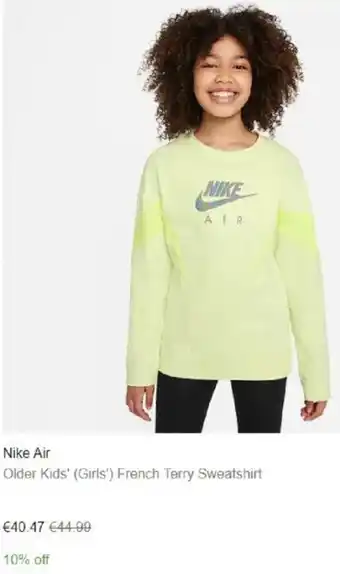 Nike Air Older Kids ( Girls') French Terry Sweatshirt