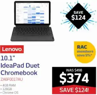 Lenovo 10.1" IdeaPad Duet Chromebook ZA6F0017AU
