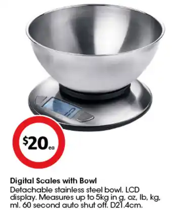 Coles Digital Scales with Bowl offer