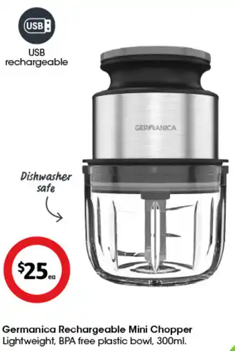 Coles Germanica Rechargeable Mini Chopper offer