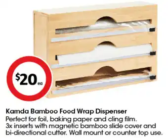 Coles Kamda Bamboo Food Wrap Dispenser offer