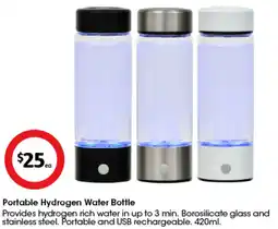 Coles Portable Hydrogen Water Bottle offer