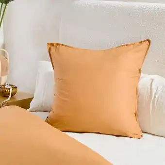 Pillow Talk Washed Linen Look Toffee European Pillowcase by Essentials offer