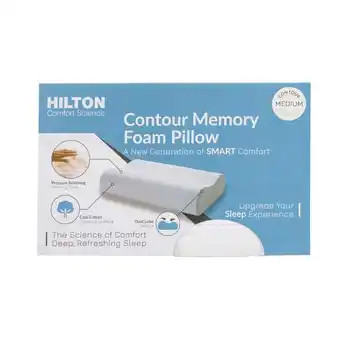 Pillow Talk Comfort Science Memory Foam Contour Medium Pillow by Hilton offer