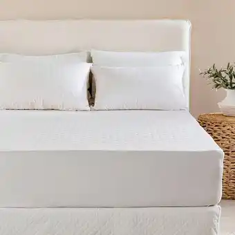 Pillow Talk Natural Cotton Mattress Protector by Habitat offer