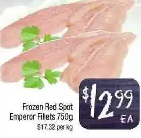 Foodworks Frozen Red Spot Emperor Fillets 750g offer
