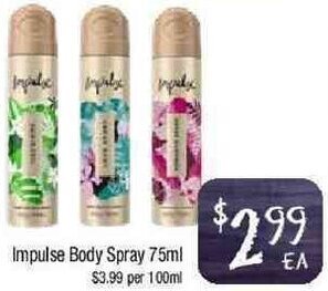 Foodworks Impulse Body Spray 75ml offer