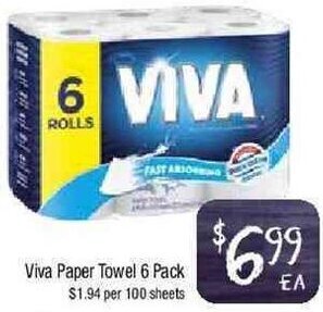 Foodworks Viva Paper Towel 6 Pack offer