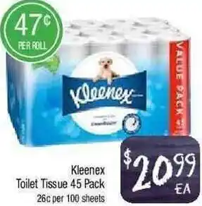 Foodworks Kleenex Toilet Tissue 45 Pack offer