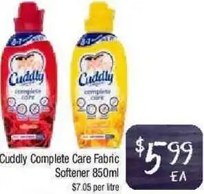 Foodworks Cuddly Complete Care Fabric Softener 850ml offer