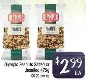 Olympic Peanuts Salted Or Unsalted 475g