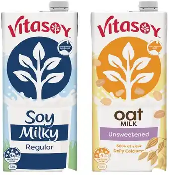 IGA Vitasoy Milky or Unsweetened 1 Litre Milk Selected Varieties offer