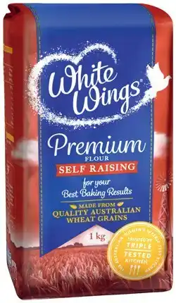 IGA White Wings Premium Self Raising or Plain Flour 1kg offer