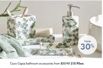 Pillow Talk Coco Capiz Bathroom Accessories offer