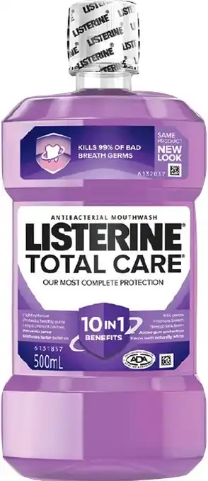 IGA Listerine Total Care Mouthwash 500mL Selected Varieties offer