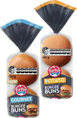 IGA Tip Top Premium Sliced Burger Buns 4 Pack Selected Varieties offer