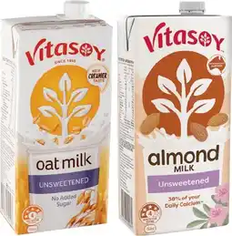 IGA Vitasoy Oat, Almond or Soy Milk 1 Litre Selected Varieties offer