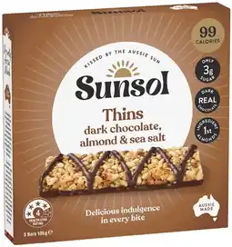 IGA Sunsol Thins Bars 5 Pack Selected Varieties offer