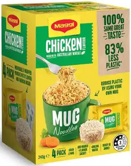 IGA Maggi Mug Noodles Chicken or Beef 4 Pack offer