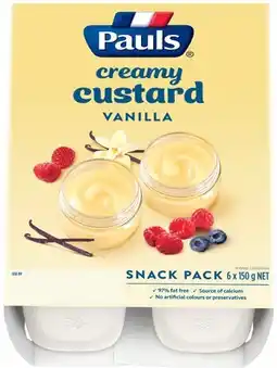 IGA Pauls Vanilla Custard Snack Pack 6x150g offer