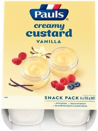 IGA Pauls Vanilla Custard Snack Pack 6x150g offer