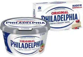 IGA Philadelphia Cream Cheese Spreadable Tub or Block 250g Selected Varieties offer