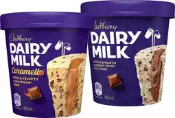 IGA Cadbury Ice Cream Tub 460mL Selected Varieties offer