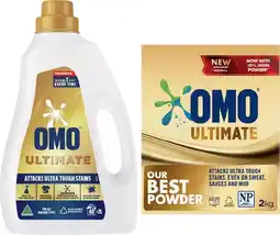 IGA OMO Ultimate Laundry Liquid 2 Litre, Powder 2kg or Capsules 28 Pack Selected Varieties offer