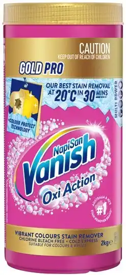 IGA Vanish NapiSan Gold Pro Oxi Action Stain Remover 2kg Selected Varieties offer