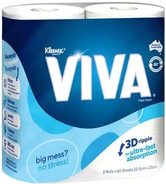 IGA Viva Paper Towels 2 Pack Selected Varieties offer