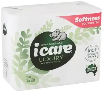 IGA Icare Luxury Eco Toilet Tissue 3 Ply 24 Pack offer