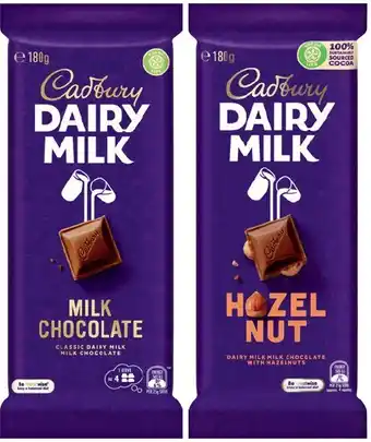 IGA Cadbury Chocolate Block 150‑190g Selected Varieties offer