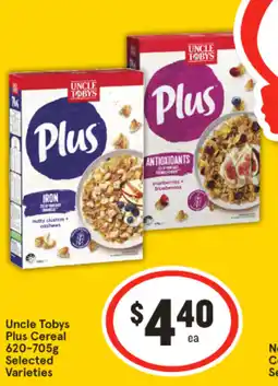 IGA Uncle Tobys Plus Cereal offer