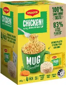 IGA Maggi Mug Noodles 4 Pack Selected Varieties offer