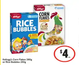 IGA Kellogg's Corn Flakes 380g or Rice Bubbles 250g offer