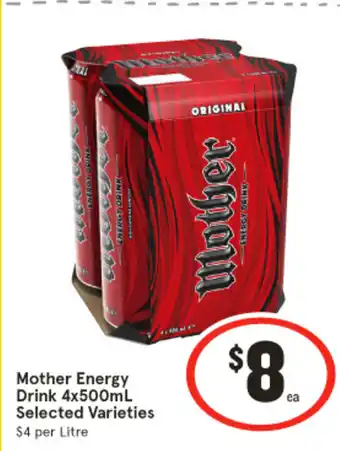 IGA Mother Energy Drink 4x500mL offer