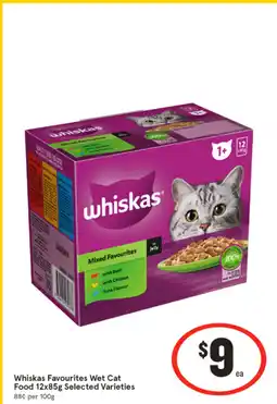 IGA Whiskas Favourites Wet Cat Food 12x85g offer