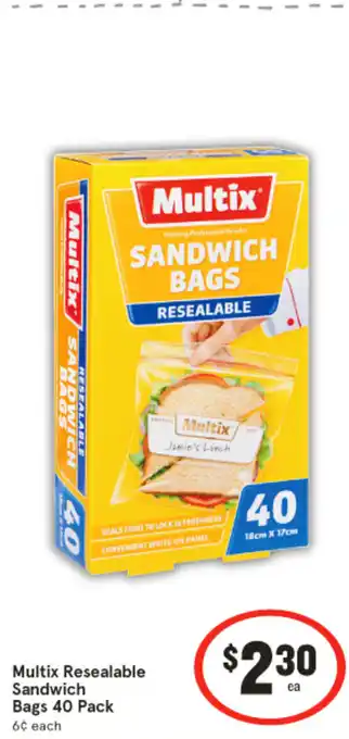 IGA Multix Resealable Sandwich Bags offer