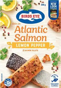 IGA Birds Eye Atlantic Salmon Skin On 250g Selected Varieties offer