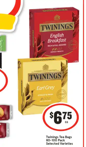 IGA Twinings Tea Bags 80-100 Pack offer